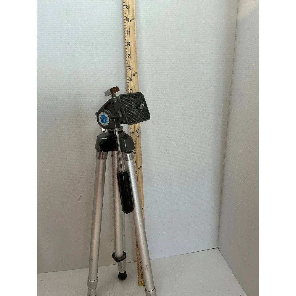 Hollywood Vintage Acme-Lite Tripod Aluminum Adjustable Camera Stand Silver Y2K
